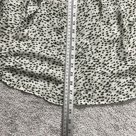 Chaps Blouse Tunic Womens 3XL Black White Polka Dot V-Neck Short Sleeve Casual - Picture 11 of 12